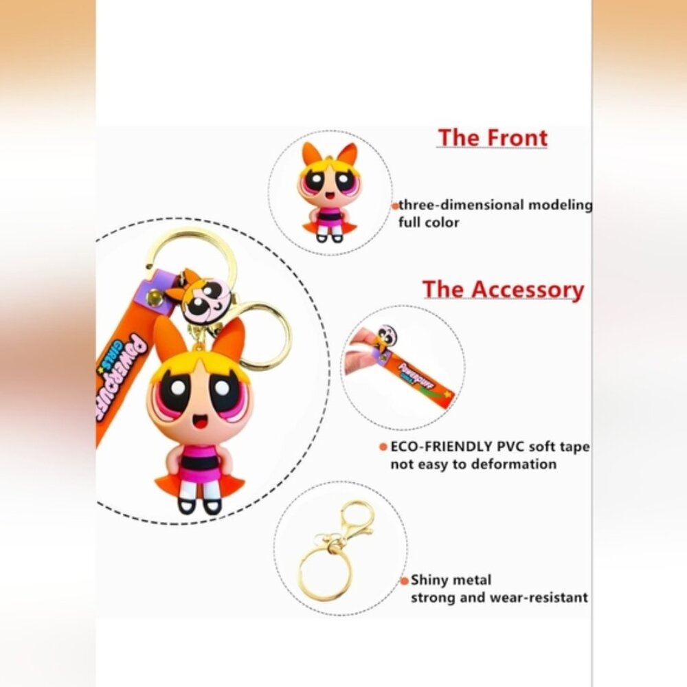 Powderpuff Girl Blossom Keychain Or Bag Charm (New) - Picture 3 of 4